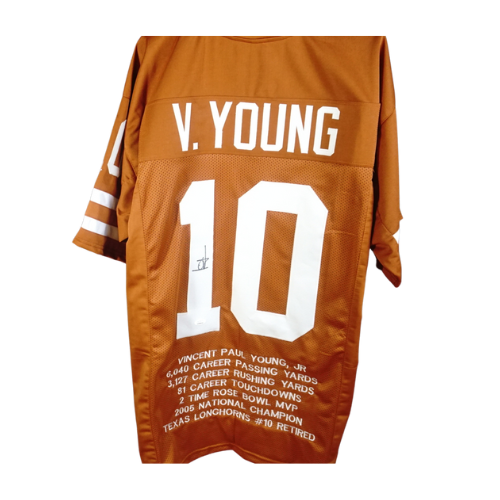 Signed Texas Longhorns  College Football Jersey | #10 Vince Young