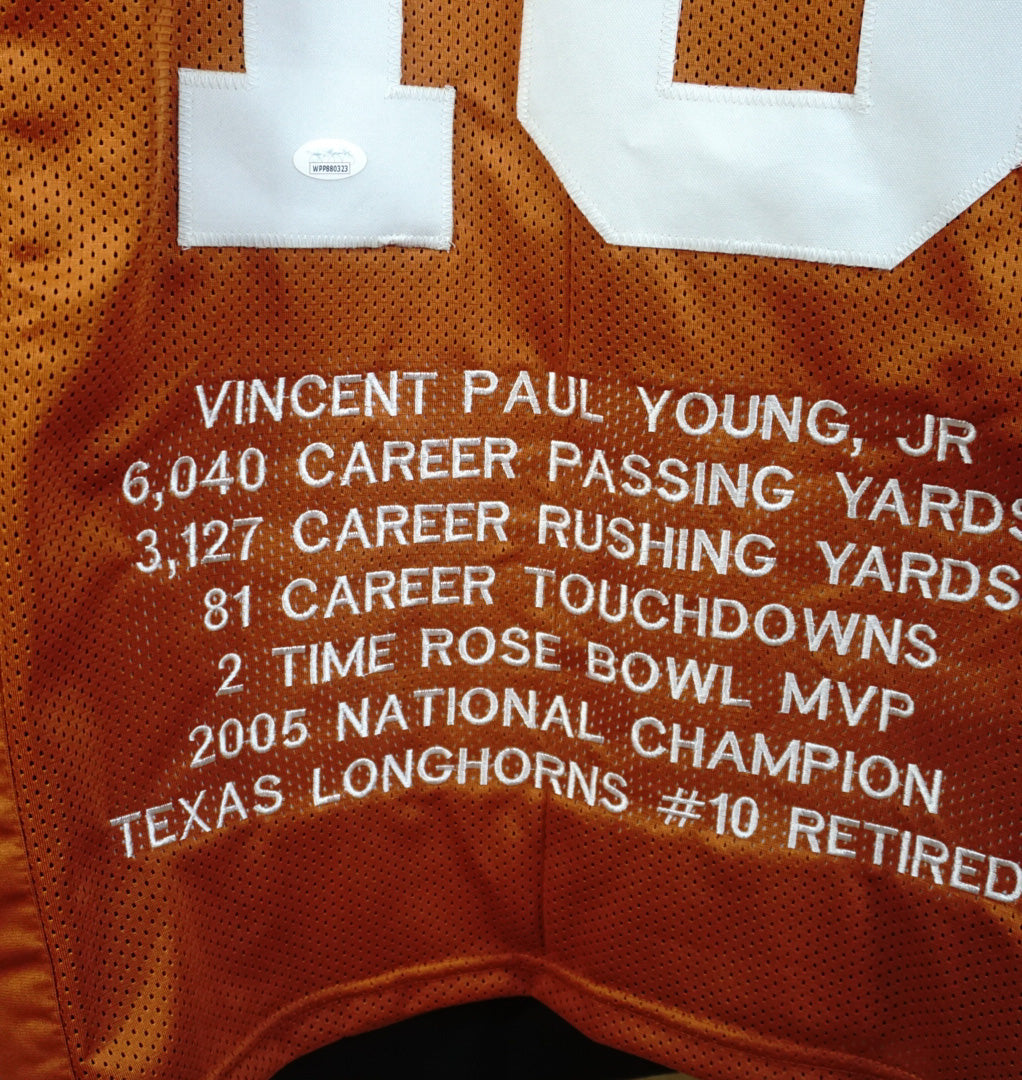 Signed Texas Longhorns  College Football Jersey | #10 Vince Young