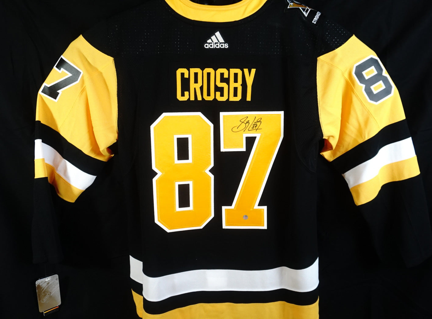 Camiseta de hockey de los Pittsburg Penguins firmada por Sidney Crosby, n.° 87