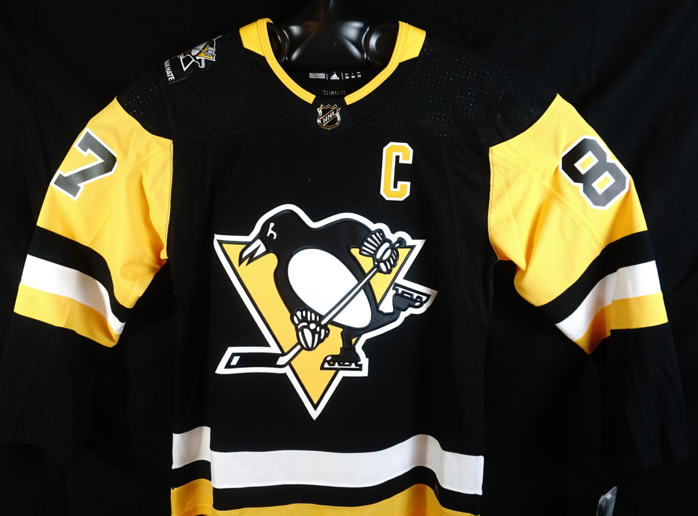 Camiseta de hockey de los Pittsburg Penguins firmada por Sidney Crosby, n.° 87